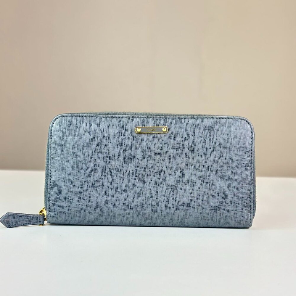 Fendi Grey Leather Wallet